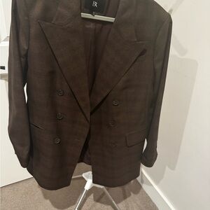 Banana Republic women’s plaid Rich Brown Blazer